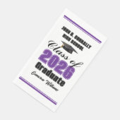 Benutzerdefinierte Purple Class of 2026 Abschlussf Serviette (Ecke)