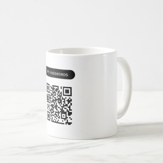 Benutzerdefinierte qcode-Kennwörter scannen einfac Kaffeetasse (VorderseiteRechts)