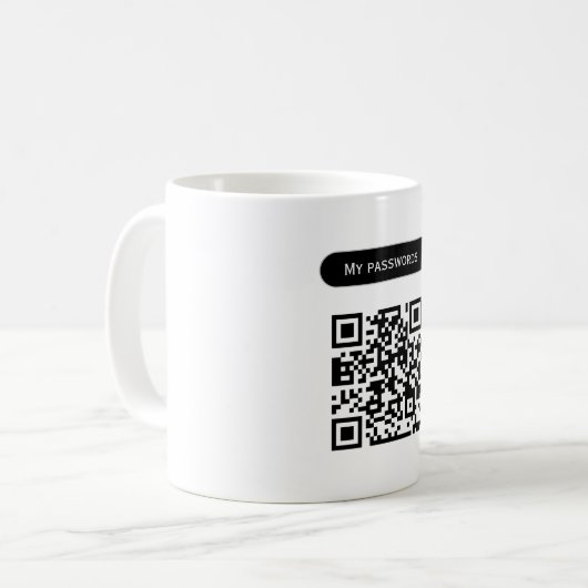 Benutzerdefinierte qcode-Kennwörter scannen einfac Kaffeetasse (Vorderseite Links)