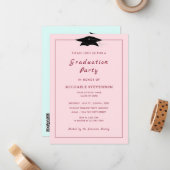 Benutzerdefinierte QR-Code-Abschluss-Einladungsvor Mitteilungskarte (Vorderseite/Rückseite Beispiel)