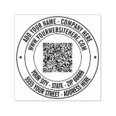 Benutzerdefinierte QR-Code-Adresse Runde selbstfar Permastempel (Design)