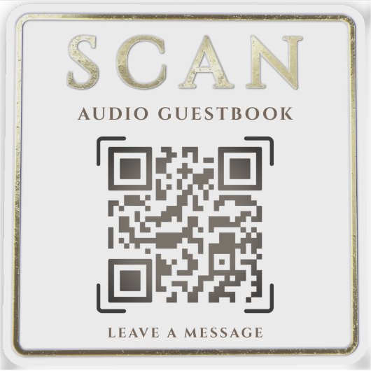 BENUTZERDEFINIERTE QR-CODE-AUDIO-GÄSTEBUCH-ANWEISU AUFKLEBER (Vorderseite)