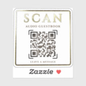 BENUTZERDEFINIERTE QR-CODE-AUDIO-GÄSTEBUCH-ANWEISU AUFKLEBER (Blatt)