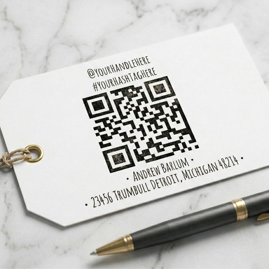 Benutzerdefinierte QR-Code-Briefmarke Permastempel