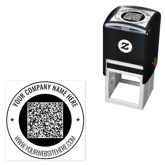 Benutzerdefinierte QR-Code-Briefmarke Permastempel (Beispiel)