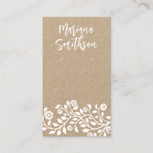 Benutzerdefinierte QR-Code Elegante Swirl Ohrringe Visitenkarte (Vorderseite)