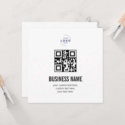 Benutzerdefinierte QR-Code Geschäft Logovorlage Na Einladung (Vorderseite/Rückseite Beispiel)