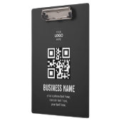 Benutzerdefinierte QR-Code-Geschäftslogo-Name-Vorl Klemmbrett (Links)