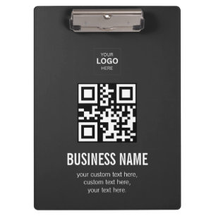 Benutzerdefinierte QR-Code-Geschäftslogo-Name-Vorl Klemmbrett