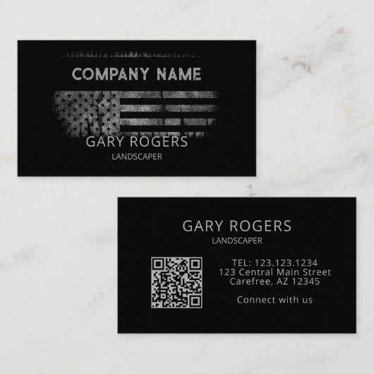Benutzerdefinierte QR Code Landscaper-Flagge Visitenkarte (Vorne/Hinten)