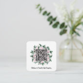 Benutzerdefinierte QR-Code Magnolia-Blume-Rahmen-G Begleitkarte (Stehend Vorderseite)