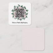 Benutzerdefinierte QR-Code Magnolia-Blume-Rahmen-G Begleitkarte (Vorne/Hinten)