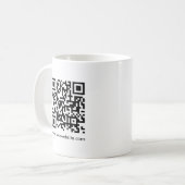 Benutzerdefinierte QR-Code-Prüfung Website URL-Vor Kaffeetasse (Vorderseite Links)