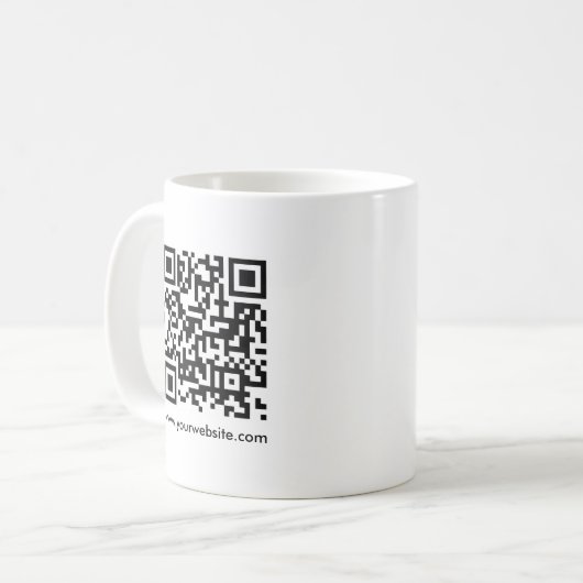 Benutzerdefinierte QR-Code-Prüfung Website URL-Vor Kaffeetasse (Vorderseite Links)