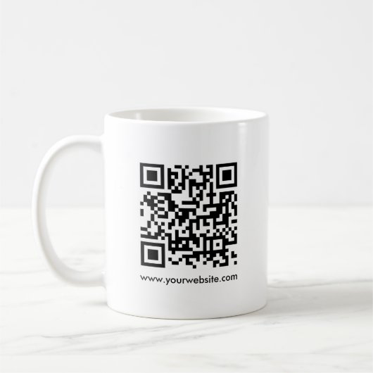 Benutzerdefinierte QR-Code-Prüfung Website URL-Vor Kaffeetasse (Links)
