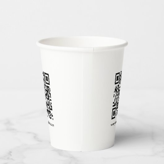 Benutzerdefinierte QR-Code-Prüfung Website URL-Vor Pappbecher (Rechts)