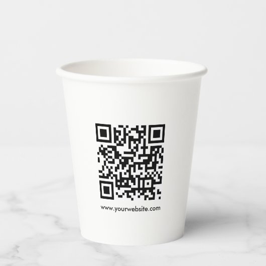 Benutzerdefinierte QR-Code-Prüfung Website URL-Vor Pappbecher (Vorderseite)