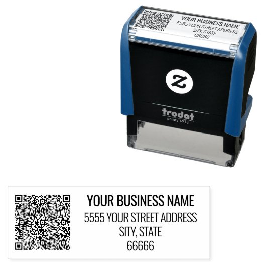 Benutzerdefinierte QR-Code-Scan-Info-Adresse Selbs Permastempel (Beispiel)