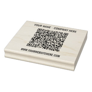 Benutzerdefinierte QR-Code Scan-Info Name Website Gummistempel