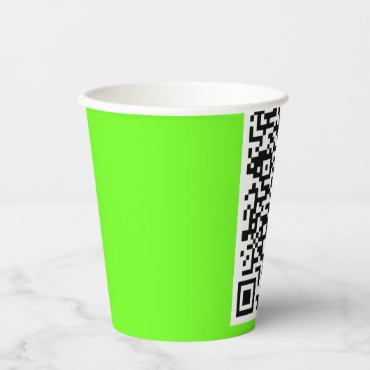 Benutzerdefinierte QR-Code-Scan-Info-Papiere Cups  Pappbecher (Vorderseite)