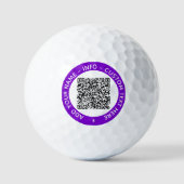 Benutzerdefinierte QR-Code Scan Info Text-Briefmar Golfball (Vorderseite)