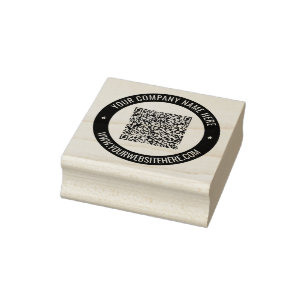 Benutzerdefinierte QR-Code-Scan-Info Text Runde Br Gummistempel
