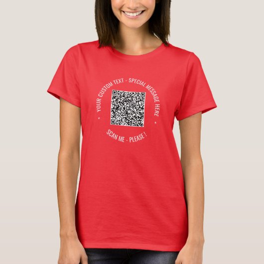 Benutzerdefinierte QR-Code-Scan-Info Text-T - Shir T-Shirt (Vorderseite)