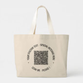 Benutzerdefinierte QR-Code-Scan-Info-Textfarben Tr Jumbo Stoffbeutel (Rückseite)