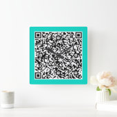 Benutzerdefinierte QR Code Scan Info Wall Clock Wä Quadratische Wanduhr (Zuhause)