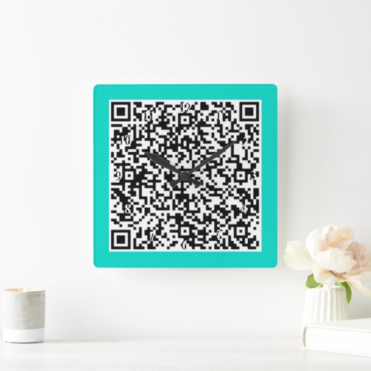 Benutzerdefinierte QR Code Scan Info Wall Clock Wä Quadratische Wanduhr (Zuhause)
