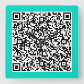 Benutzerdefinierte QR Code Scan Info Wall Clock Wä Quadratische Wanduhr (Vorderseite)