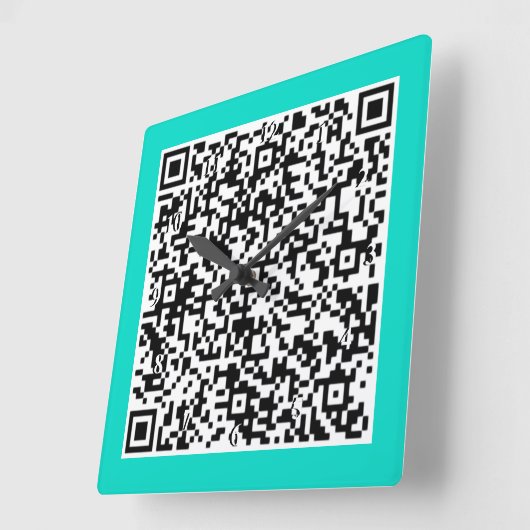 Benutzerdefinierte QR Code Scan Info Wall Clock Wä Quadratische Wanduhr (Winkel)