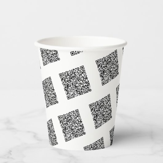 Benutzerdefinierte QR-Code-Scan-Papiere Cups Ihres Pappbecher (Vorderseite)