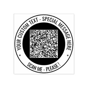 Benutzerdefinierte QR-Code Scan Text Color Round-R Gummistempel