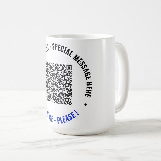 Benutzerdefinierte QR-Code-Tasse Geben Sie Ihren T Kaffeetasse (VorderseiteRechts)