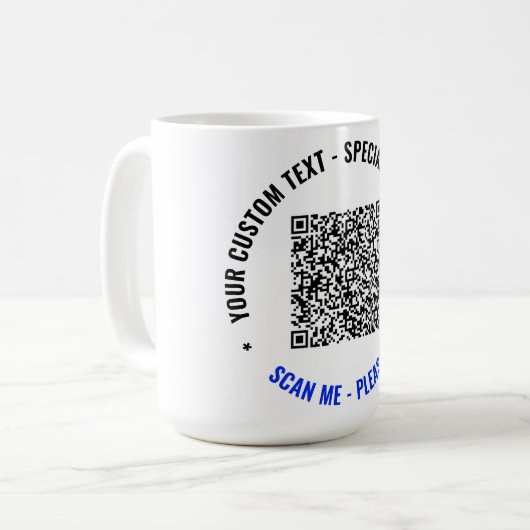 Benutzerdefinierte QR-Code-Tasse Geben Sie Ihren T Kaffeetasse (Vorderseite Links)