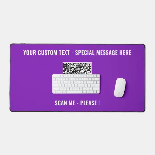 Benutzerdefinierte QR-Code-Text- und Farbschreibma Schreibtischunterlage (Tastatur & Maus)