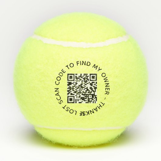 Benutzerdefinierte QR-Code-Textscan-Eigentümerkont Tennisbälle (Rückseite)