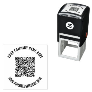 Benutzerdefinierte QR-Code- und Text-Briefmarke Permastempel