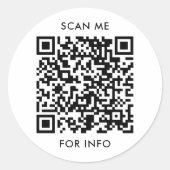 Benutzerdefinierte QR-Code- und Textvorlage Runder Aufkleber (Vorderseite)