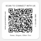 Benutzerdefinierte QR-Code Unternehmen Quadratischer Aufkleber (Vorderseite)