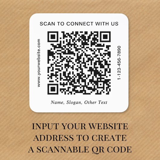 Benutzerdefinierte QR-Code Unternehmen Quadratischer Aufkleber