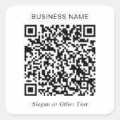 Benutzerdefinierte QR-Code Unternehmen Quadratischer Aufkleber (Vorderseite)