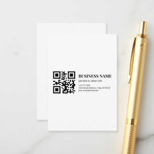 Benutzerdefinierte QR-Code-Vorlage für Geschäftsna Begleitkarte (Vorderseite/Rückseite Beispiel)