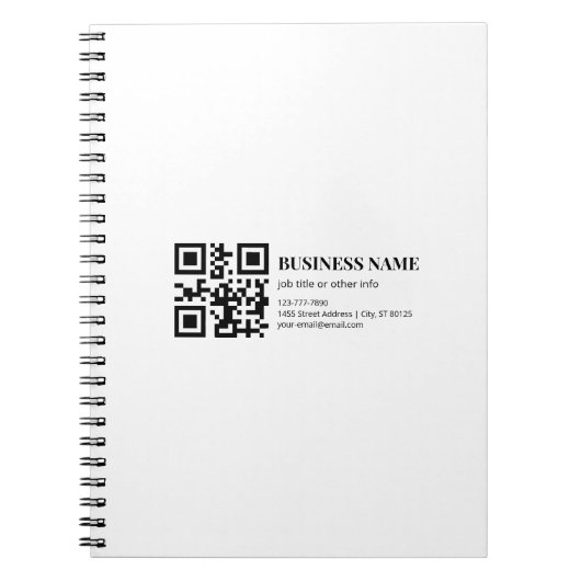 Benutzerdefinierte QR-Code-Vorlage für Geschäftsna Notizblock (Vorderseite)