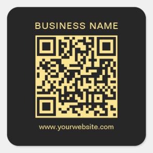 Benutzerdefinierte QR-Code-Vorlage Schwarz & Gold Quadratischer Aufkleber