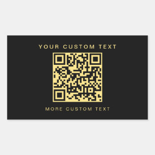 Benutzerdefinierte QR-Code-Vorlage Schwarz & Gold Rechteckiger Aufkleber