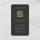 Benutzerdefinierte QR-Code-Vorlage Schwarz und Gol Visitenkarte (Rückseite)