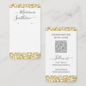 Benutzerdefinierte QR-Code Weißer Goldene Ohrringe Visitenkarte (Vorne/Hinten)