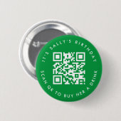 Benutzerdefinierte Qr-Codes Cash App Geburtstags-P Button (Vorne & Hinten)